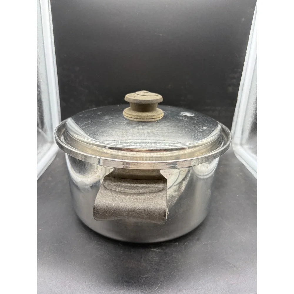 Saladmaster Stainless Steel 18-8 Tri-Clad Stock Pot with Vapo-Valve Lid Vintage